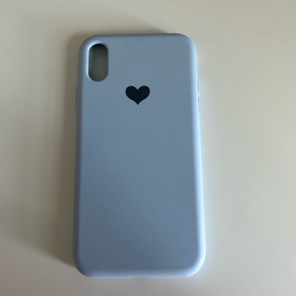 iPhone XR Blue heart silicone phone case